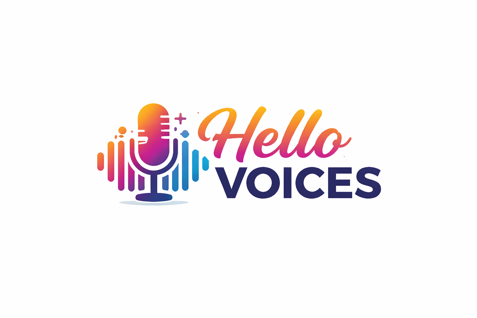 Podcast Radio Voice Over 25 Hello Voices Logo lndscp