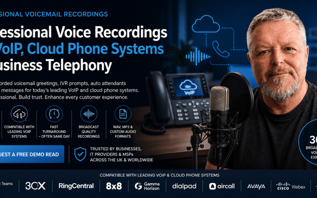Discover professional voicemail recordings for modern VoIP and cloud phone systems. Learn how expertly recorded greetings improve customer experience and why businesses, telecom providers and MSPs choose Spencer Cork for broadcast-quality voicemail, IVR and auto attendant recordings.