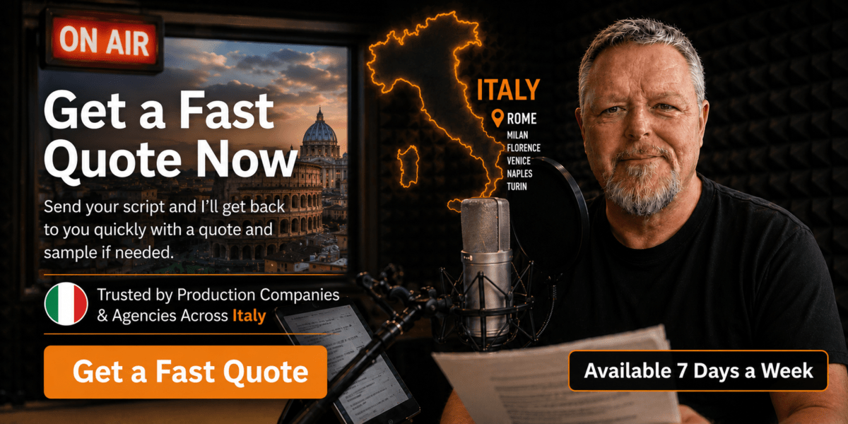 Professional British English Voice Over for Italian Production Companies & Agencies Professional British English Voice Over for Italian Production Companies & Agencies