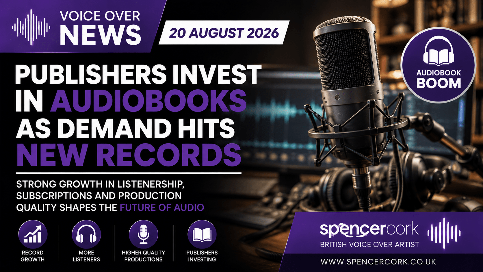 Voicemail Message Examples 51 Studio microphone representing the growth of podcast advertising and professional voice content