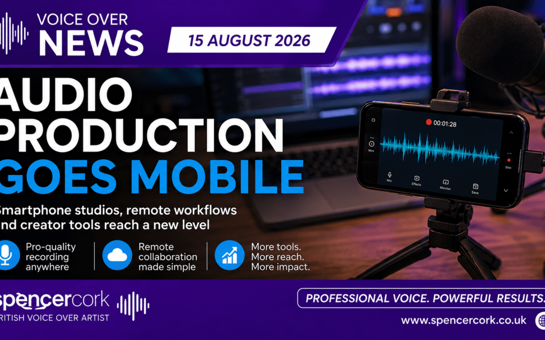 Professional voice recording microphone representing the growing audiobook production market