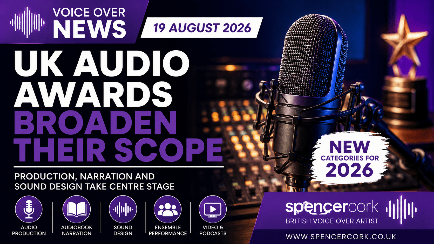 Professional studio microphone representing the expanding UK audio production industry and new Audio Production Awards categories